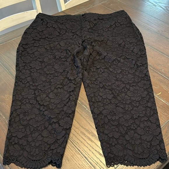 Talbots Pants - Talbots Black Lace Overlay Ankle Pants.  Size 24W.
